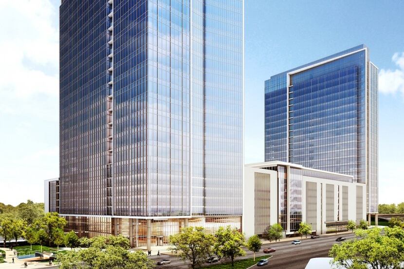  Hillwood is drawing up plans for several office towers it can build in Victory Park on...