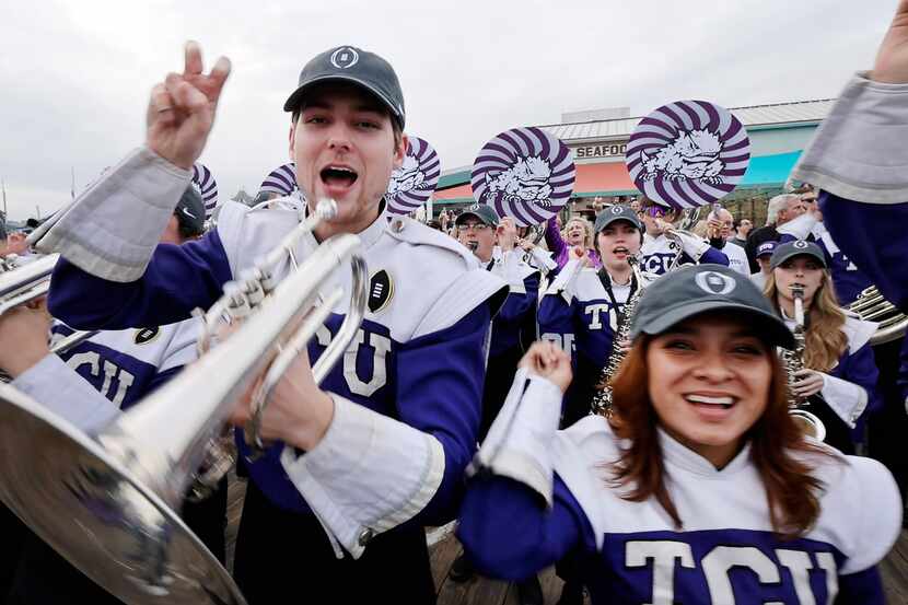 Ahead of the CFP National Championship football game, the TCU Horned Frog band played and...
