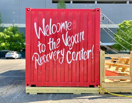 "Welcome to the vegan recovery center!" is a joke painted on the side of the new Del Toro...