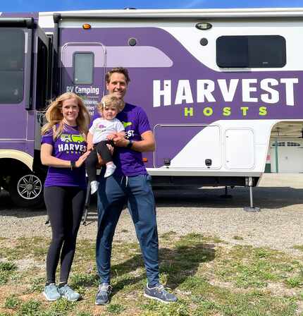 Joel Holland, owner of Harvest Hosts, and his family.