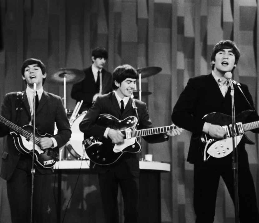 The Beatles perform on the "Ed Sullivan Show." An estimated 73 million Americans tuned in,...