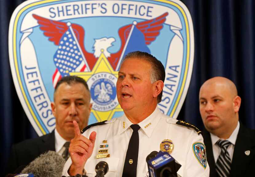 Jefferson Parish Sheriff Newell Normand speaks at a press conference in Gretna, La., on...