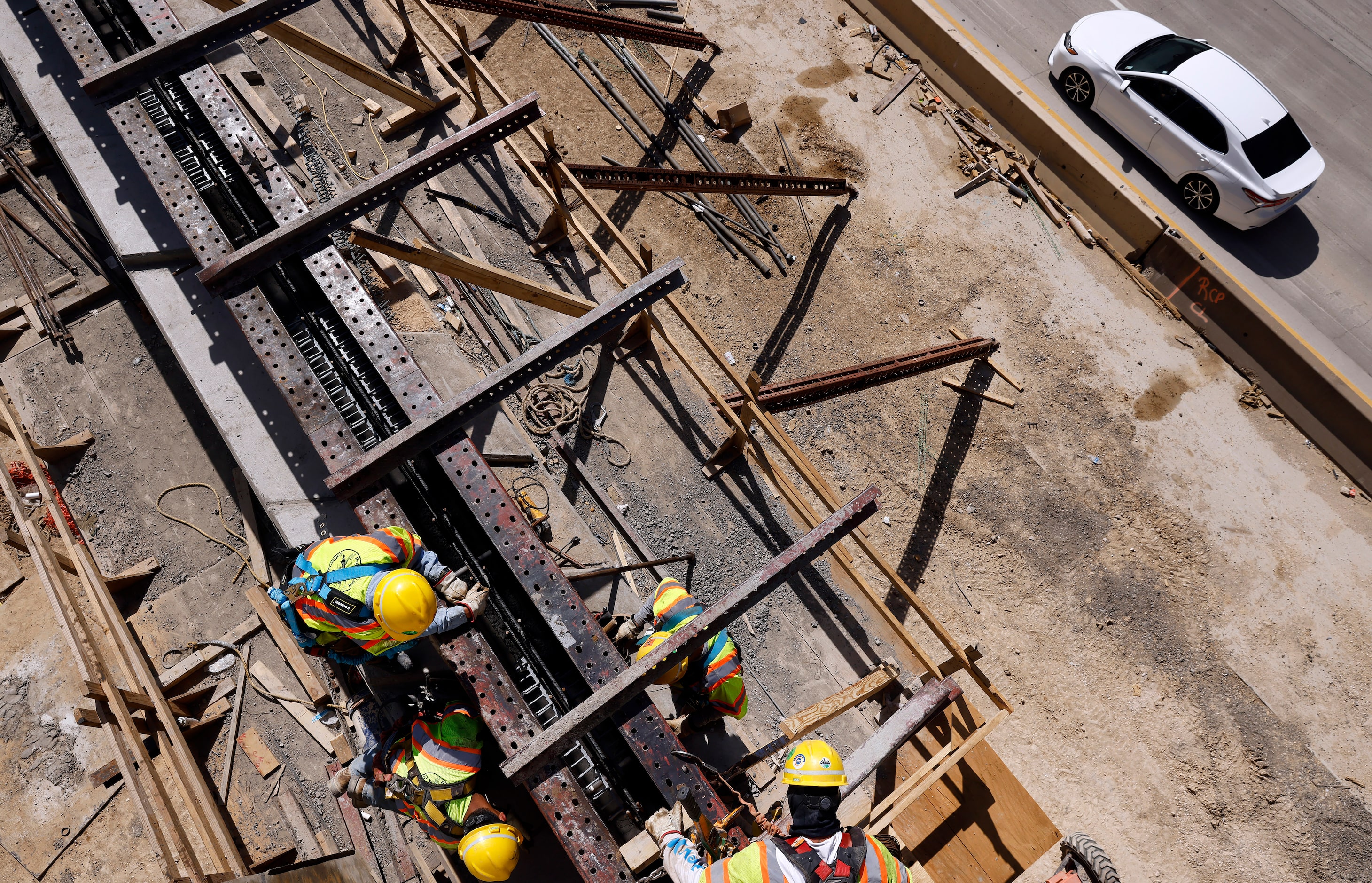 Construction continues on the $172 million Southern Gateway Park on Interstate 35 south of...