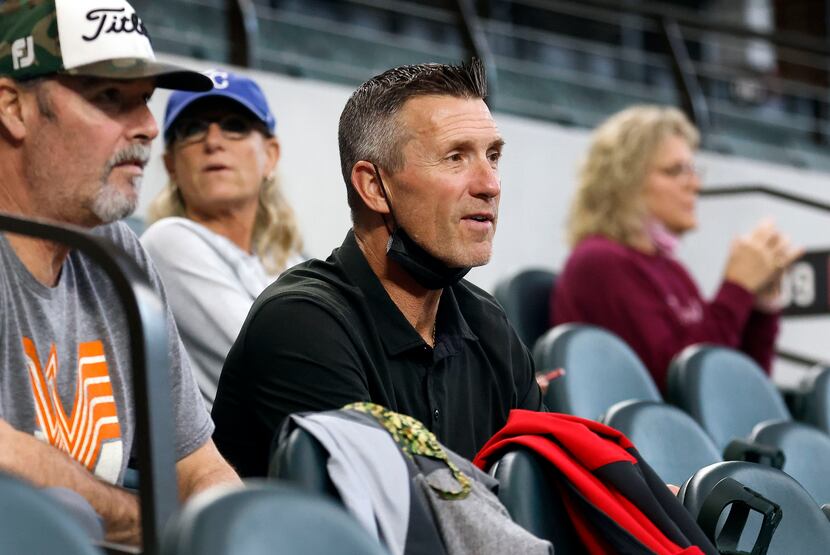 Former big-leaguer Bobby Witt Sr. (center) watches his son and former Colleyville Heritage...