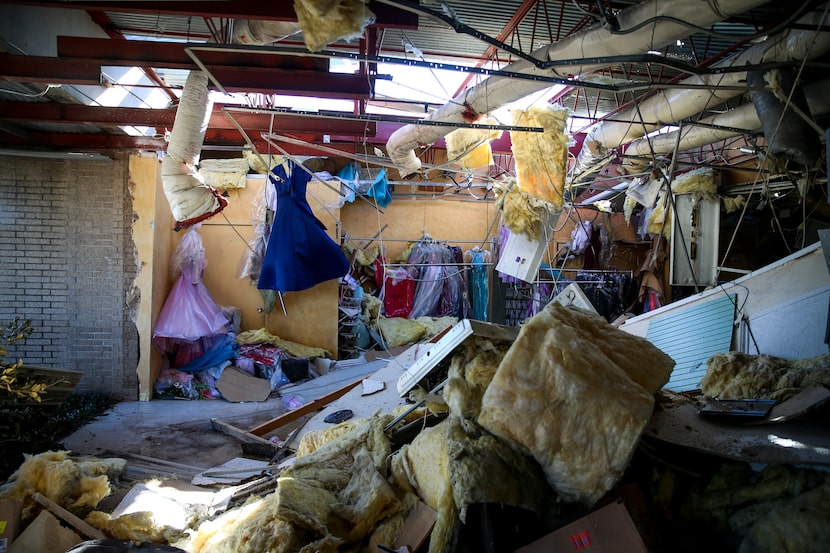 Damage inside the Emmanuel Bridal Shop on Monday, October 21, 2019 on Walnut Hill Lane in...