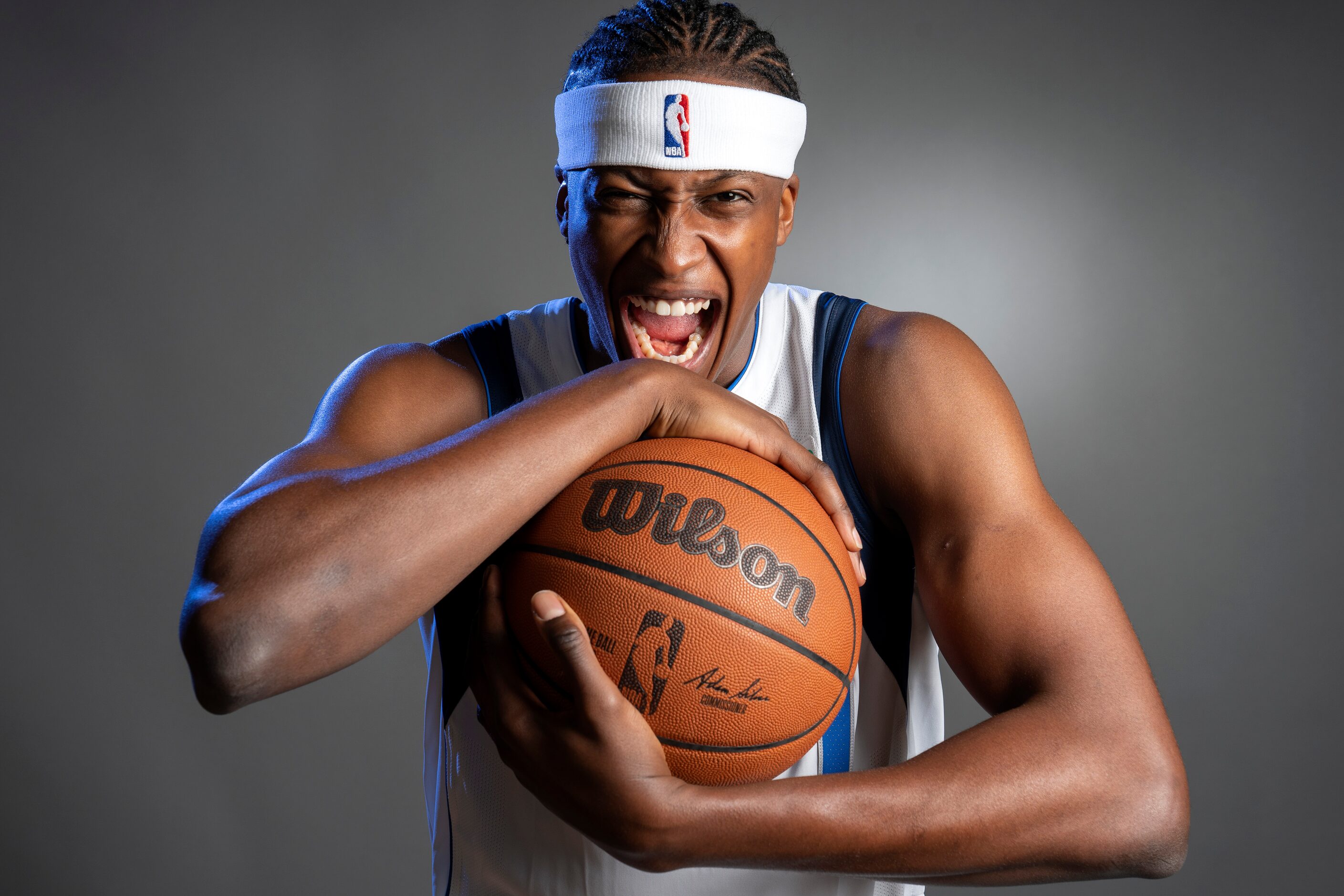 Dallas Mavericks guard Frank Ntilikina (21) poses for a portrait during the Dallas Mavericks...