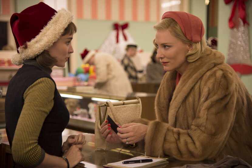 Rooney Mara (left) and Cate Blanchett in a scene from the film,"Carol."  