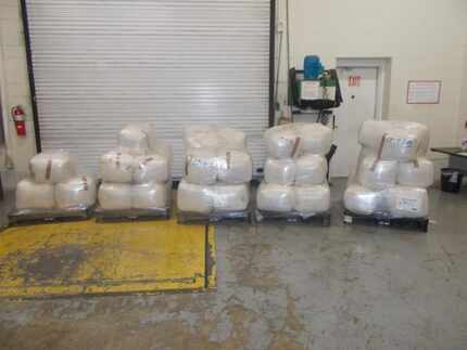 Packages containing 1,756 pounds of marijuana
seized by CBP officers at World Trade Bridge...