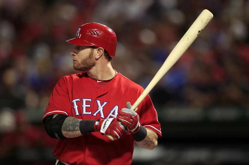FILE - Josh Hamilton looks for a pitch to hit during a game against the Cleveland Indians at...