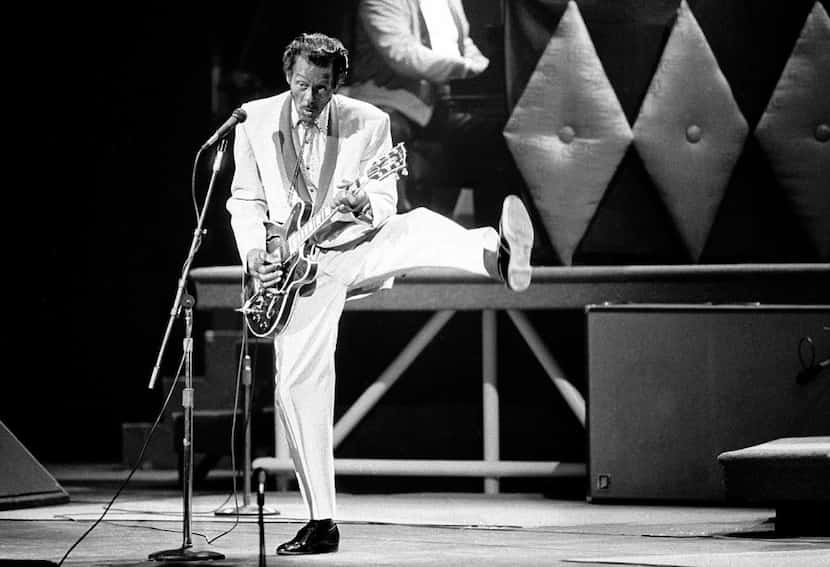 In this Oct. 17, 1986 file photo, Chuck Berry performs during a concert celebration for his...