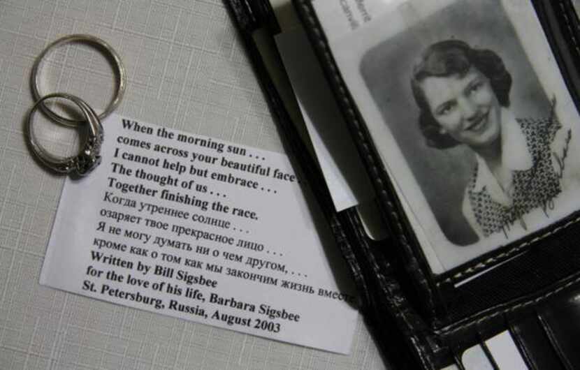 
The couple’s original wedding bands as well as a poem Bill wrote to Barbara are pictured...