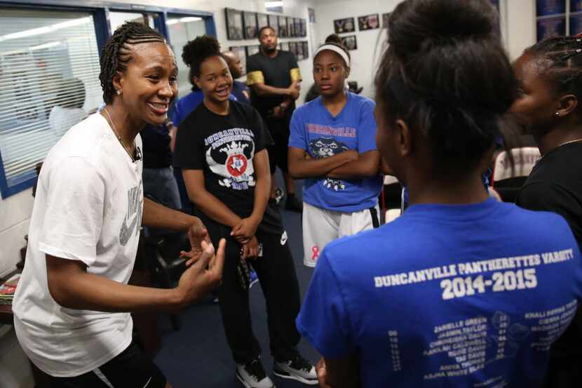 WNBA player Tamika Catchings, forward for the Indiana Fever and former Duncanville High...