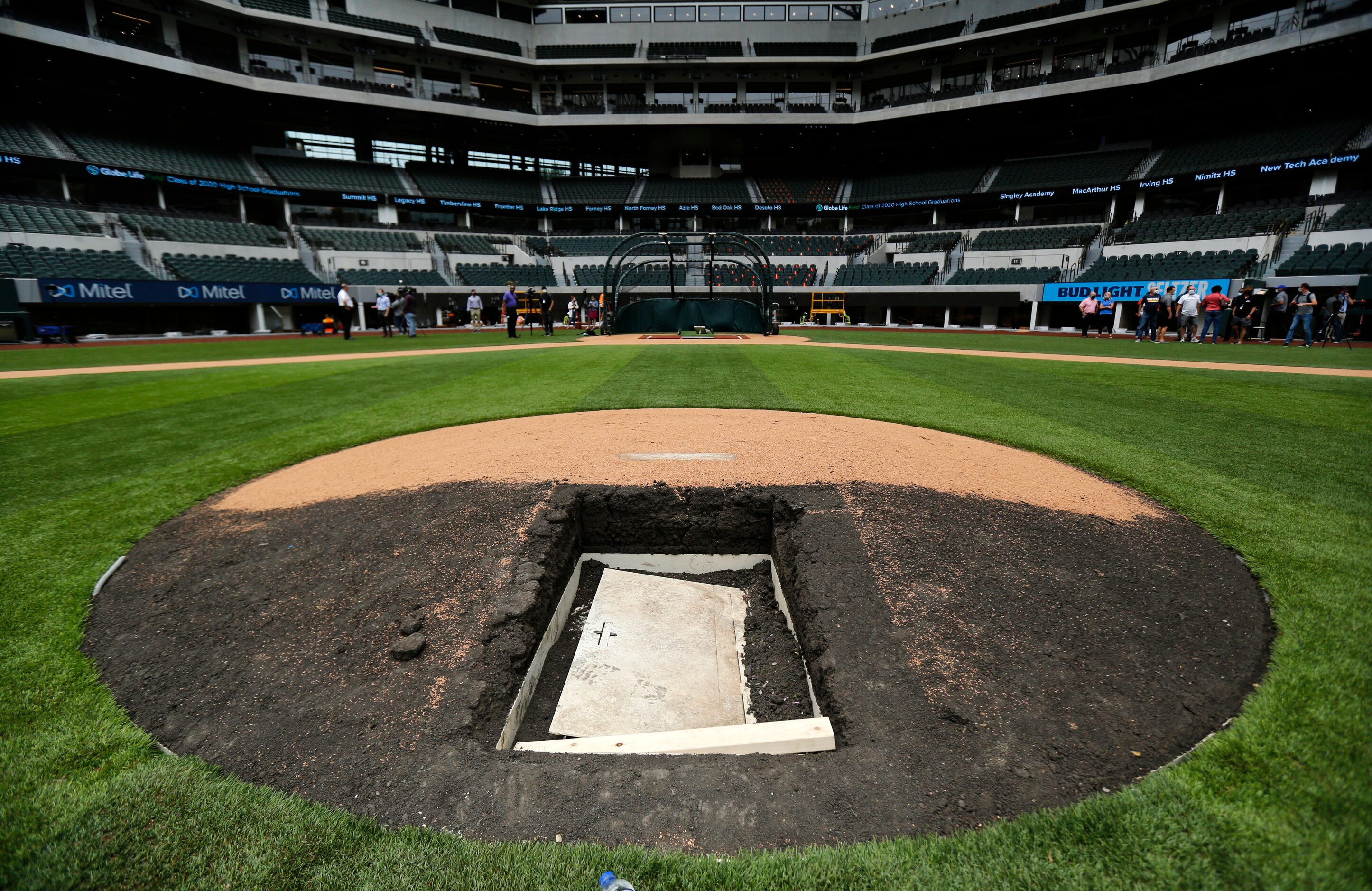 The Texas Rangers installed a retractable pitching mound at the new completed Globe Life...