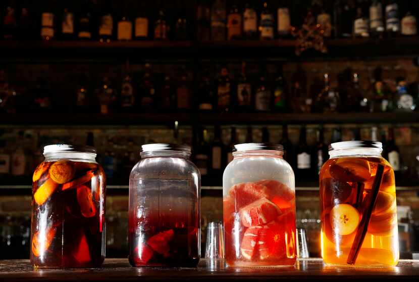 Infused alcohols at Harvest Seasonal Kitchen in McKinney