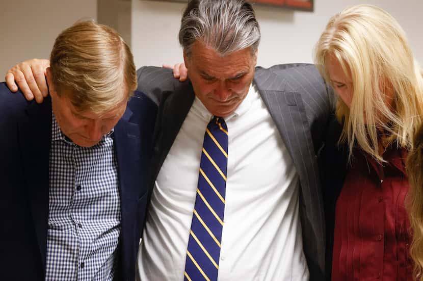 John  and Pamela Crews, parents of deceased Jonathan Crews and their attorney Thomas Shaw,...