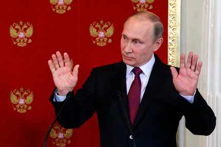Russian President Vladimir Putin on April 11, 2017, warned of future chemical weapons...