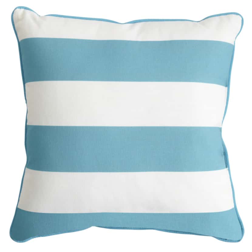 Show your stripes: Decorate chairs and benches with 17-inch-square striped ($14.98) or...