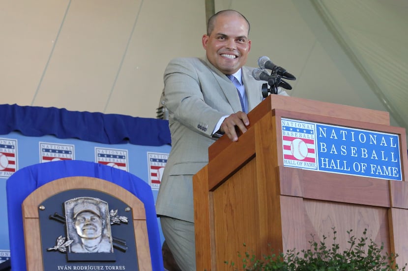 Flashback: Pudge Rodriguez did what he always does during his Hall of Fame  speech  he stole the show
