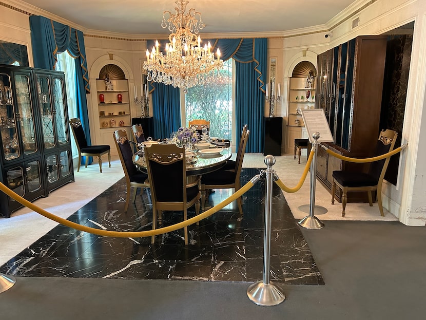 The dining room at Graceland at Elvis' house in Memphis. In 2024 someone, police said, tried...