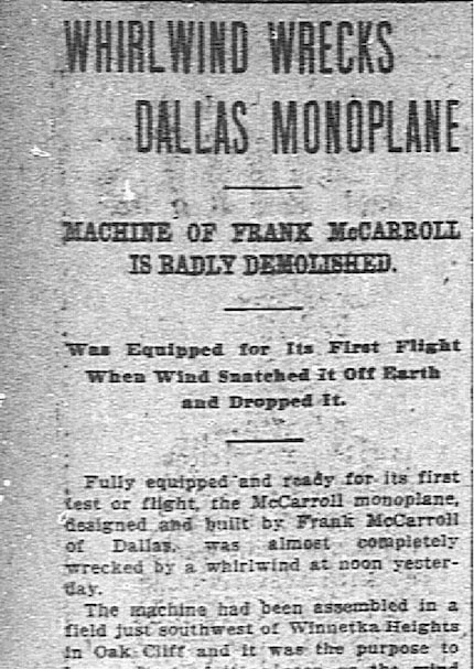 Clipping from June 3, 1911 from The Dallas Morning News.