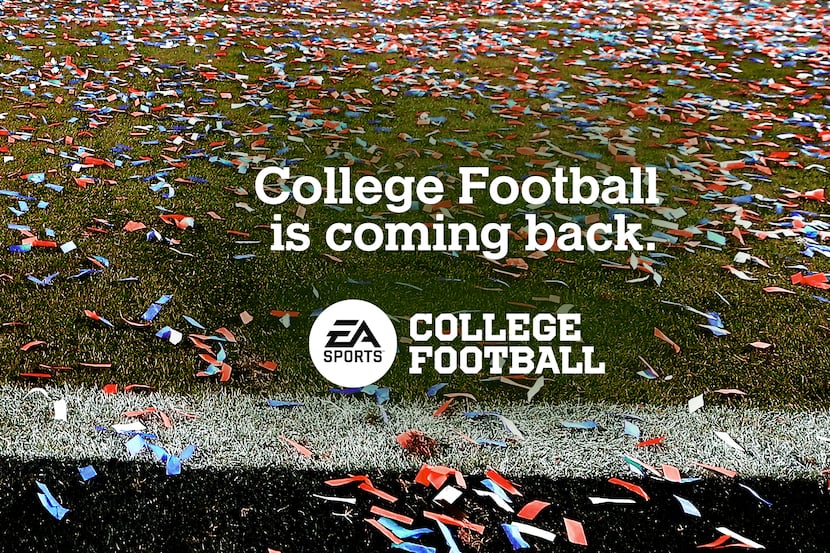 EA Sports tweeted out this image to announce the return of its college football video game...