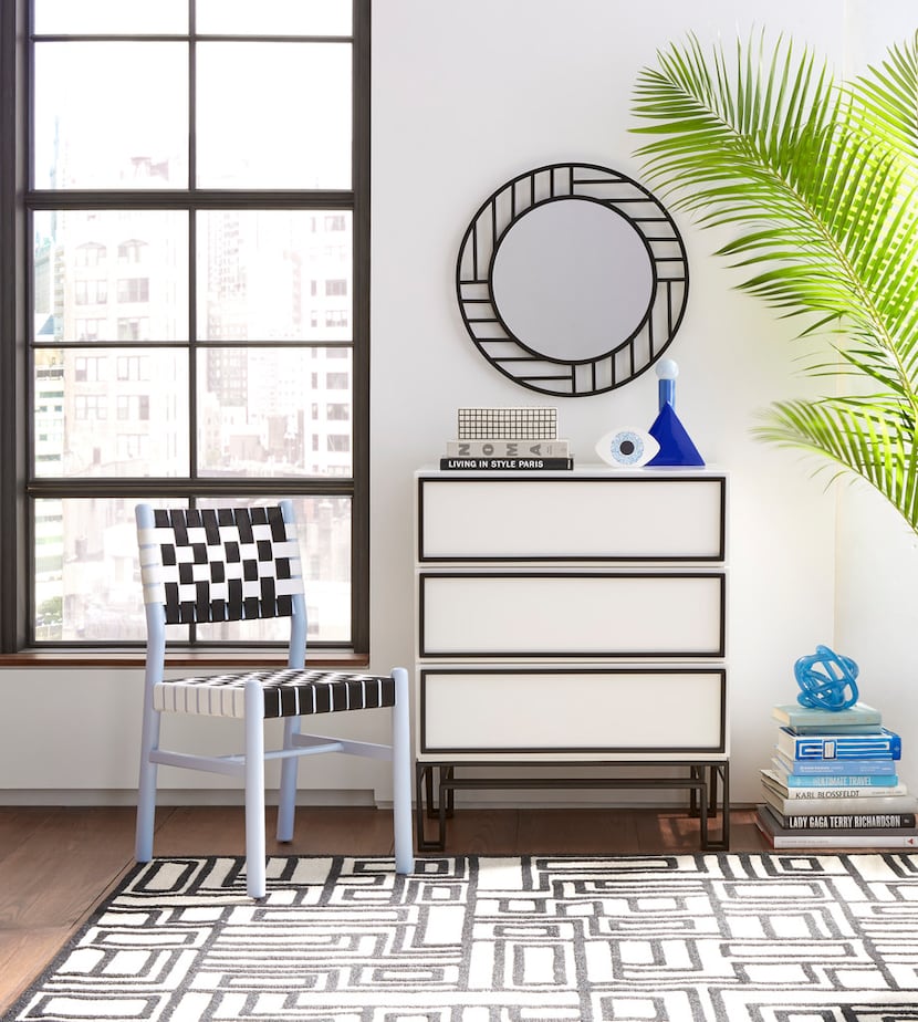 The black-and-white pieces in the the Now House collection feature clean lines and graphic...