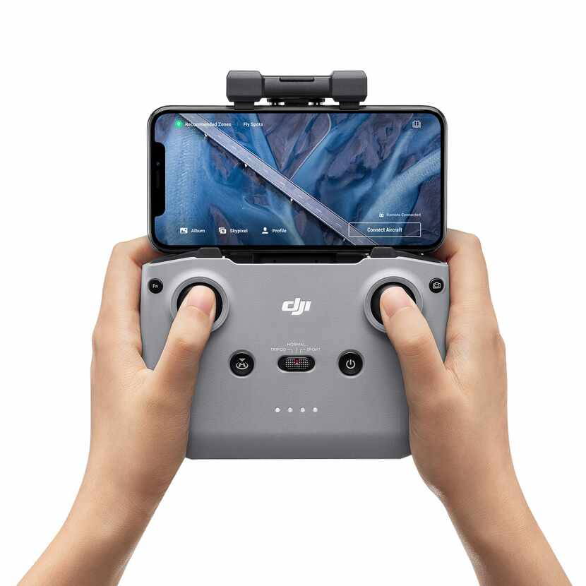 The controller of the DJI Mavic Mini 2. It uses a phone or tablet to show you the camera's...