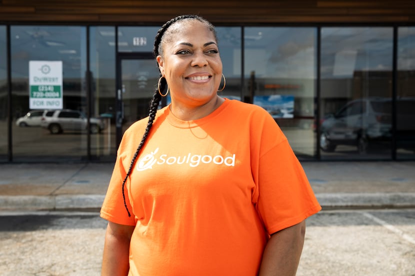 Chef Cynthia Nevels of Soulgood poses for a photo outside of the future site of her first...