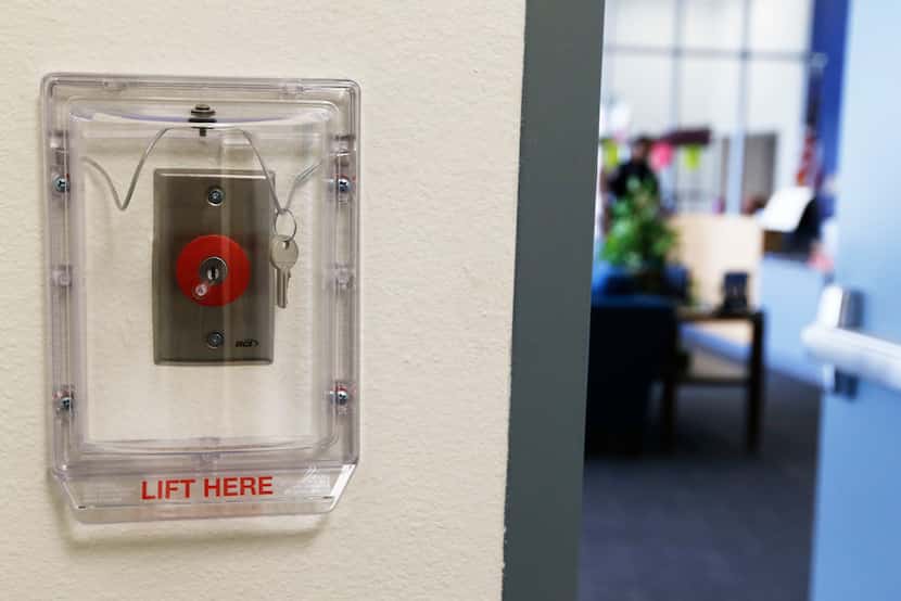 This panic button was recently installed at McKinney North High School. The buttons, now...