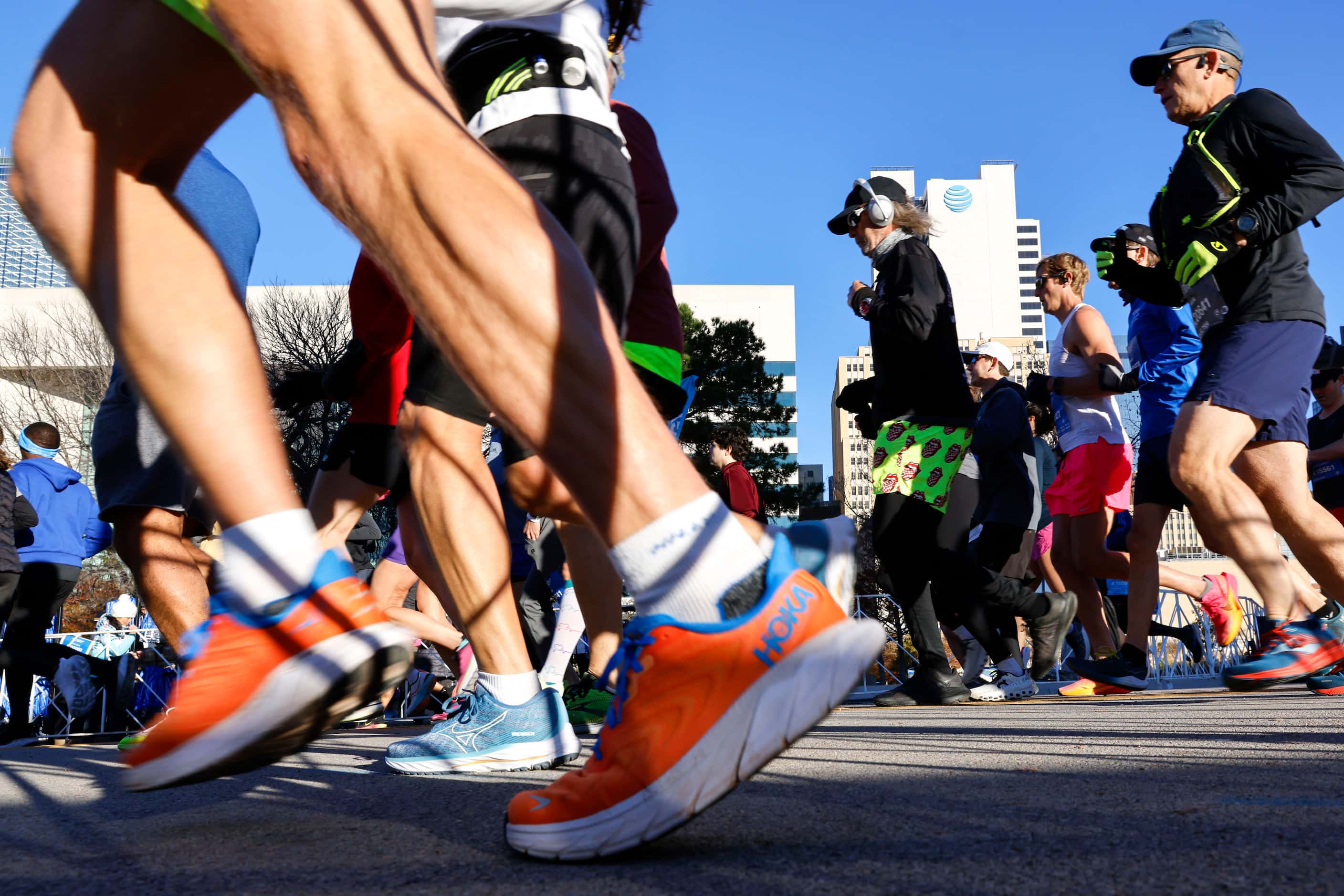 Runners goes along Marilla St. during 2023 BMW Dallas Marathon on, Sunday, Dec. 10, in Dallas. 