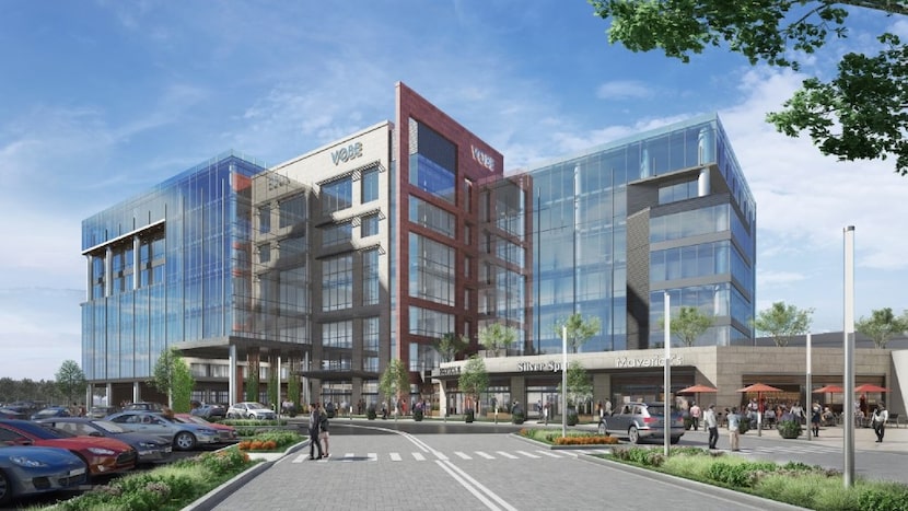 A rendering showing the office buildings being planned for The Shops at Willow Bend in Plano.