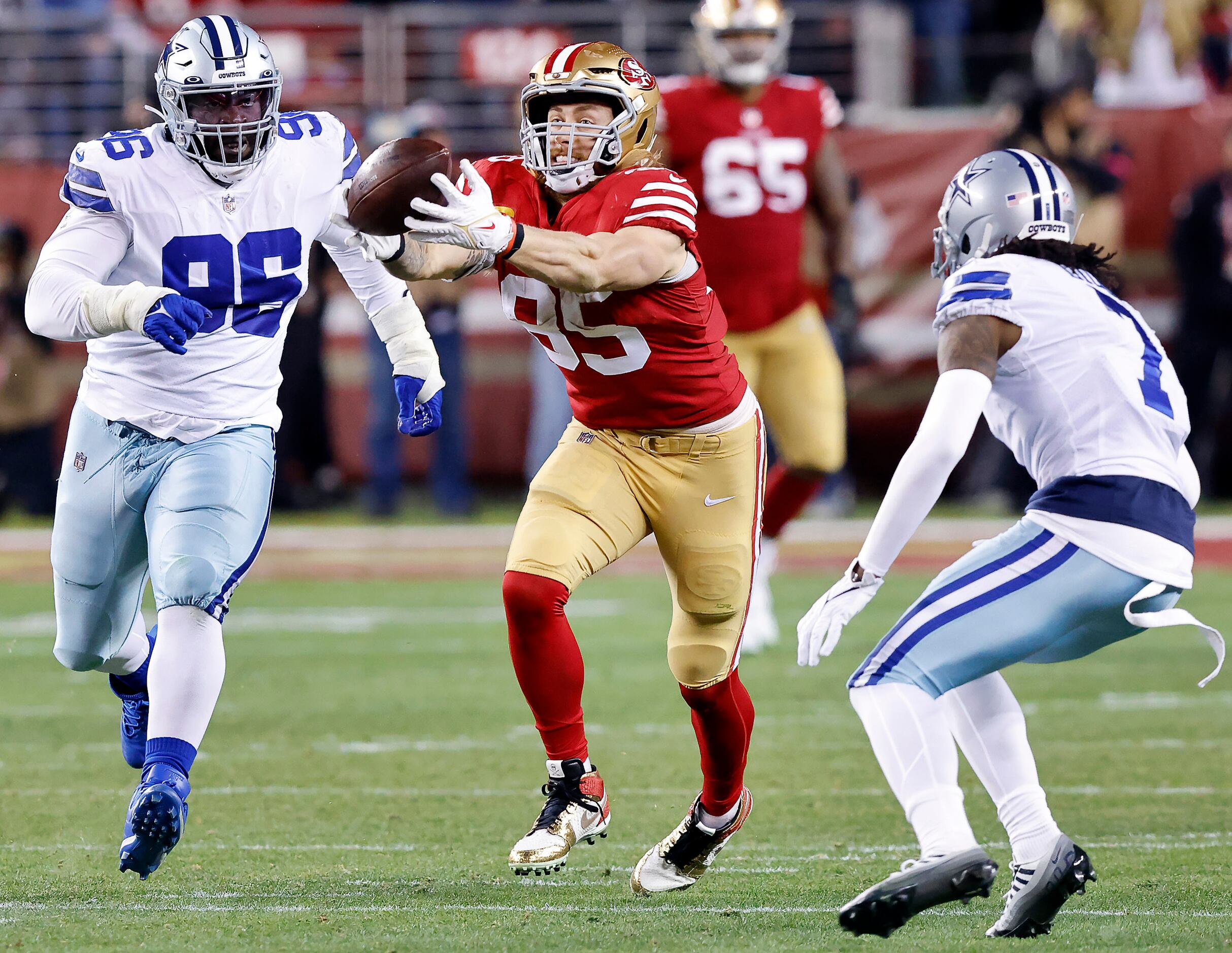 Photos: Hauling it in! Cowboys' CeeDee Lamb makes a catch for a big gain  against the 49ers