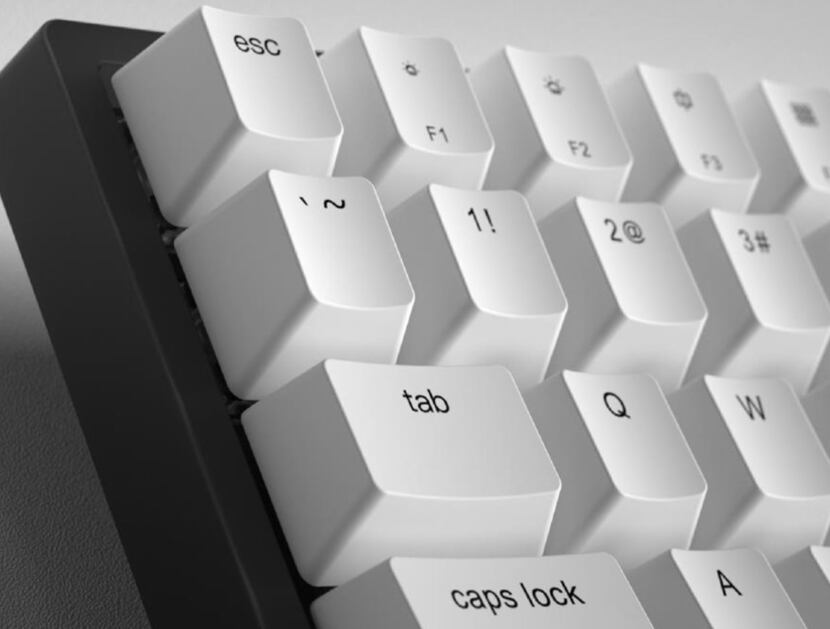Closeup of the keycaps on the Vissles V84 Wireless Mechanical Keyboard