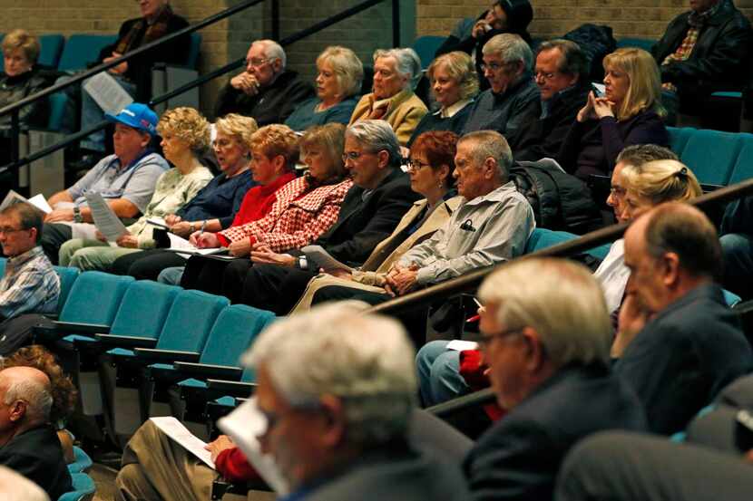 
Residents attend the Plano Planning & Zoning Commission meeting at the Plano Municipal...