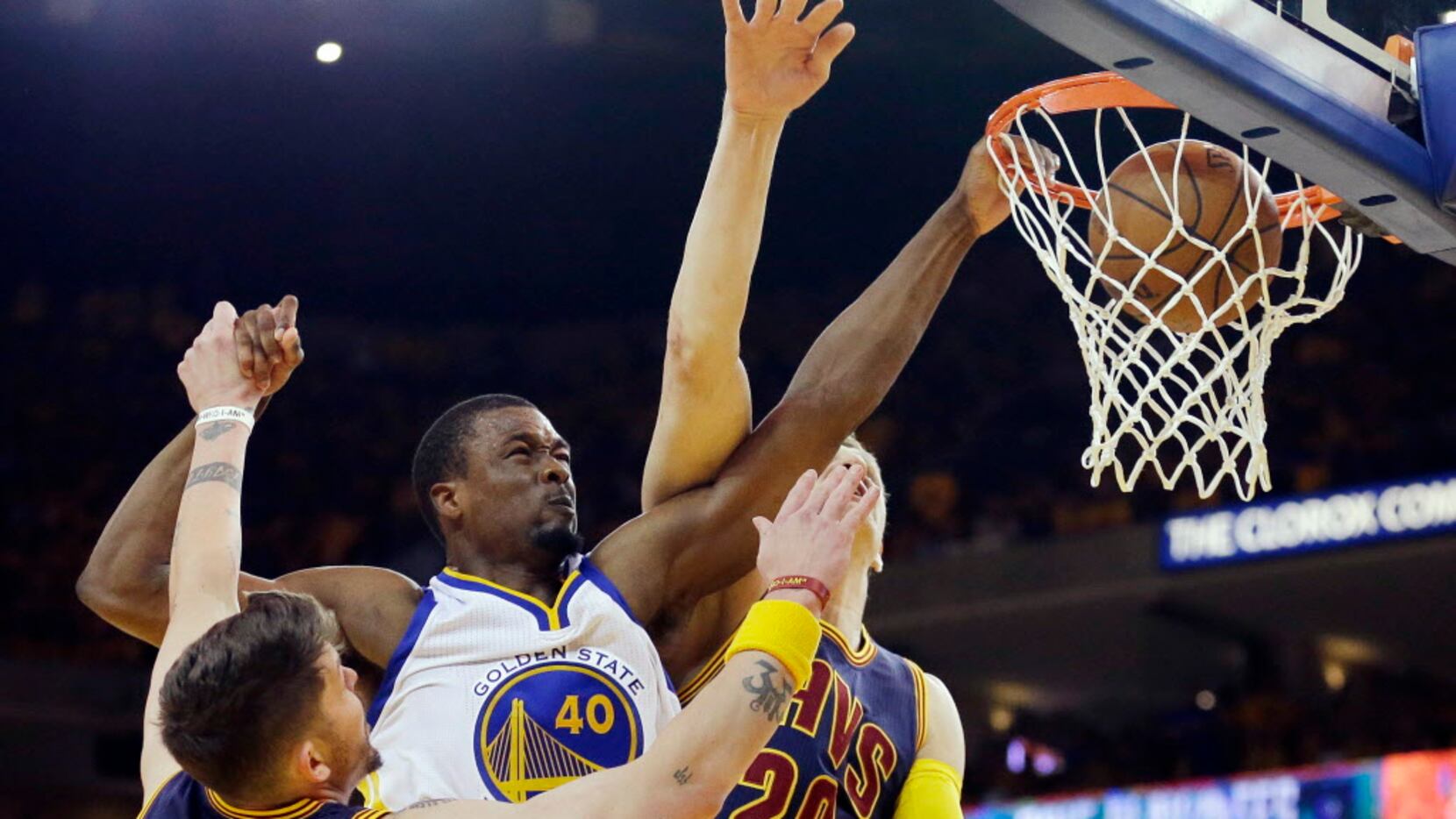 New Maverick Harrison Barnes, shown here dunking during the NBA finals, isn't concerned...