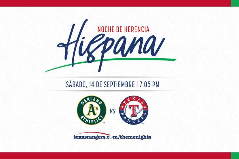 Hispanic Heritage Night de Texas Rangers es el sábado 14 de septiembre