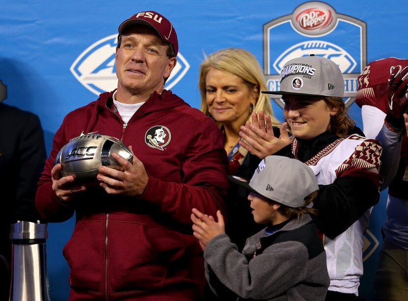 CHARLOTTE, NC - DECEMBER 06:  Head coach Jimbo Fisher of the Florida State Seminoles...