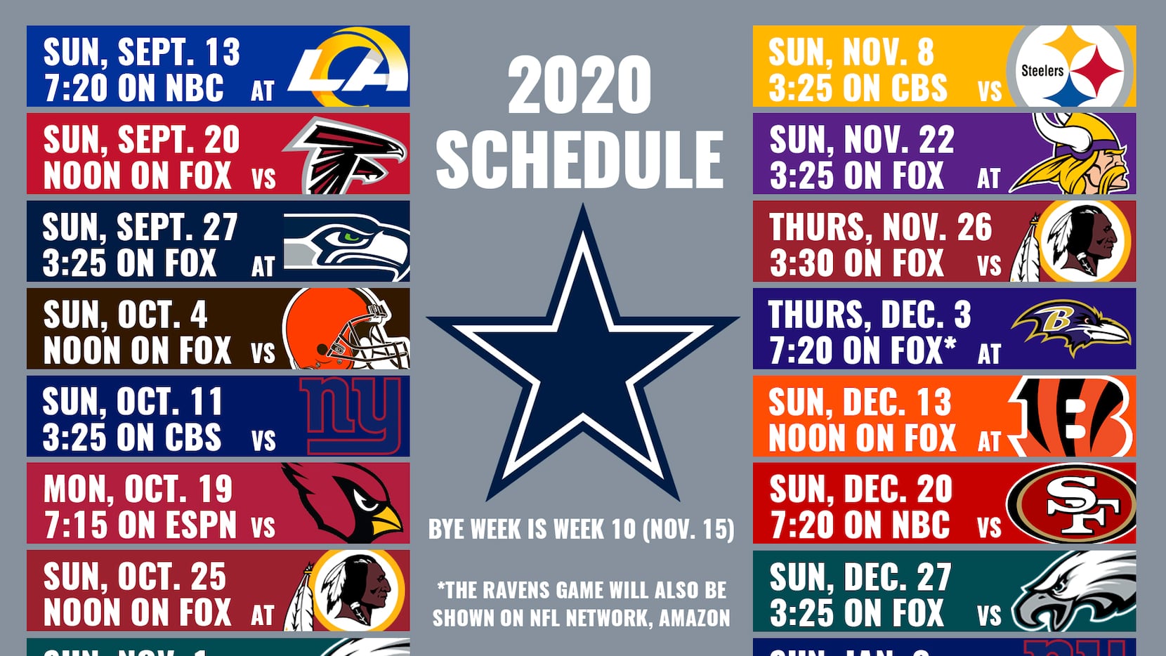 Dallas Cowboys 2023 regular season schedule released - CBS Texas