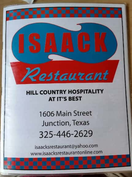 A menu at Isaack Restaurant, which opened in 1950 on Main Street/U.S. Highway 83 in...