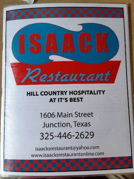 A menu at Isaack Restaurant, which opened in 1950 on Main Street/U.S. Highway 83 in...