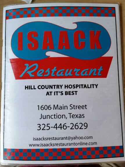 A menu at Isaack Restaurant, which opened in 1950 on Main Street/U.S. Highway 83 in...