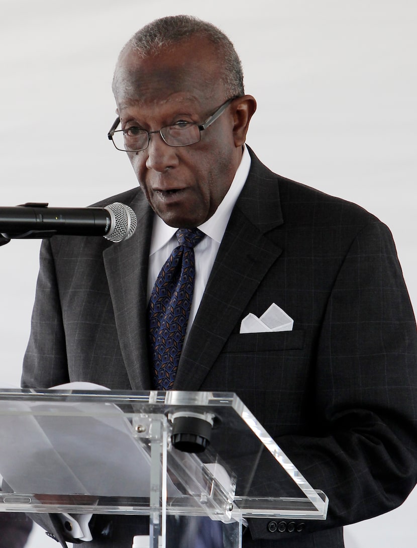 Richard Knight Jr. spoke during a groundbreaking ceremony for a Parkland clinic at 4003...