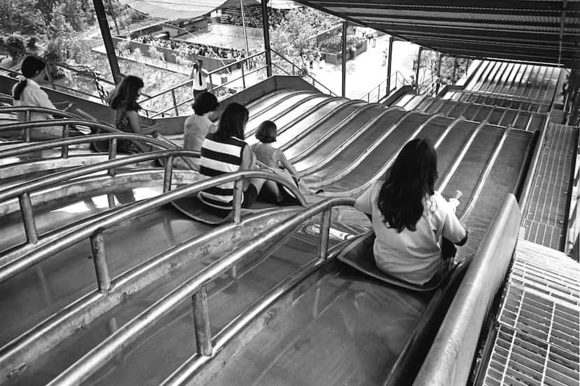 A 'super slide' that opened at Six flags in 1969. It's not the Texas Giant but it sure is...