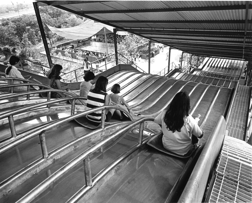 A 'super slide' that opened at Six flags in 1969. It's not the Texas Giant but it sure is...