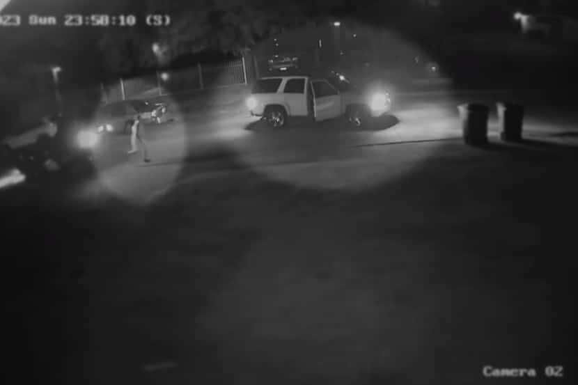 Dallas police said surveillance footage shows Omar Hernandez, 30, running away from the...