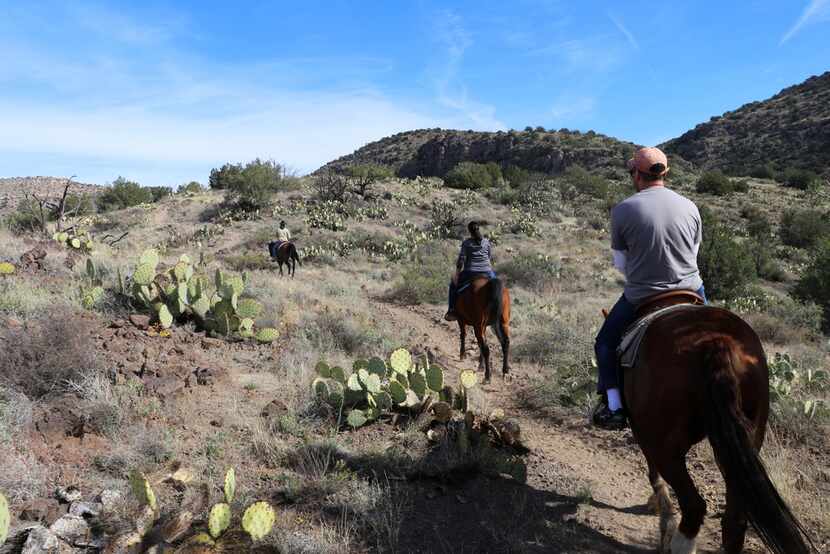 Visitors take a two-hour guided trail ride near Sedona with Horsin' Around Adventures. 