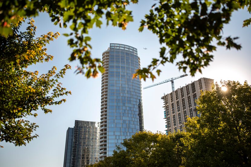 Only one of the original developer-owned condos in Museum Tower — shown from Klyde Warren...