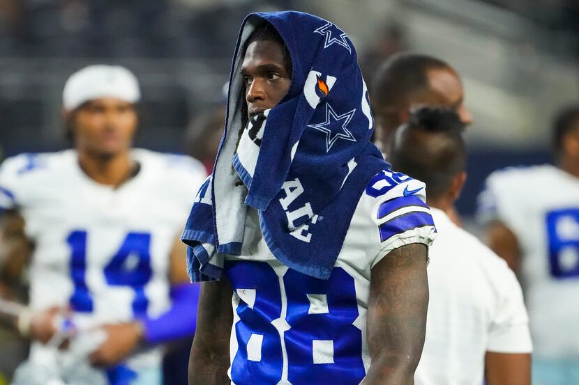 Dallas Cowboys wide receiver CeeDee Lamb leaves the field following a loss to the Houston...