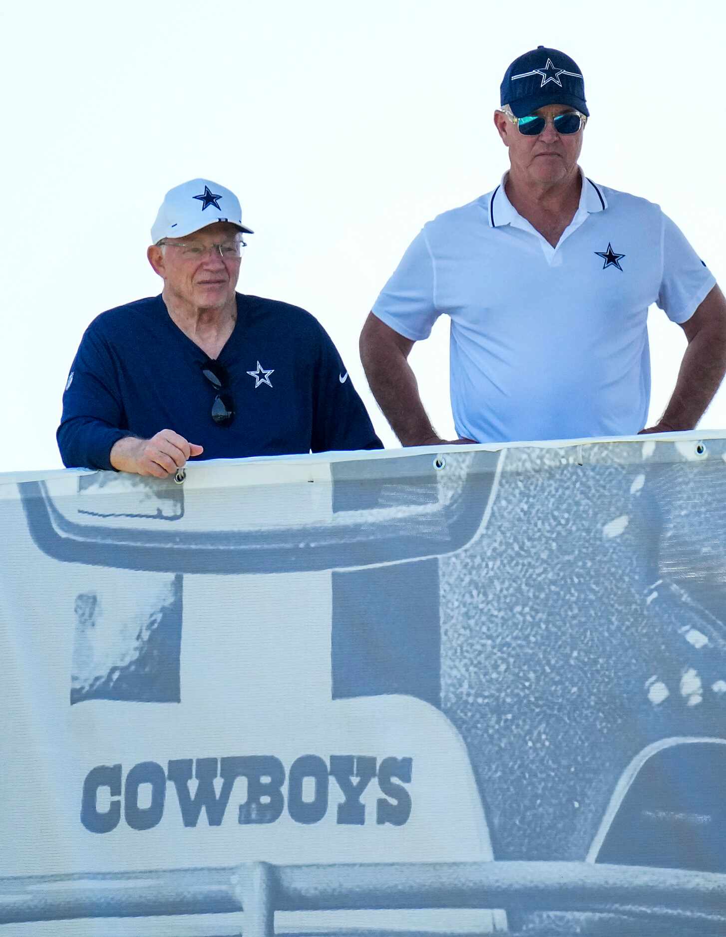 Dallas Cowboys owner and general manager Jerry Jones and executive vice president Stephen...