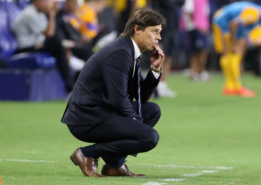 FILE - In this July 16, 2017 file photo, Matias Almeyda, head coach of Chivas de Guadalajara...